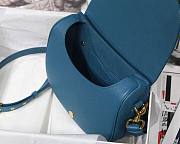 Dior Bobby Lychee Pattern Series Medium Deep Sea Blue M8010 Size 22 x 17 x 6 cm - 6