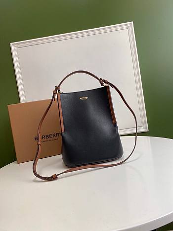 BURBERRY Canvas Bucket Bag Black Size 21 x 16.5 x 25 cm