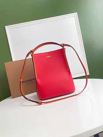 BURBERRY Canvas Bucket Bag Red Size 21 x 16.5 x 25 cm