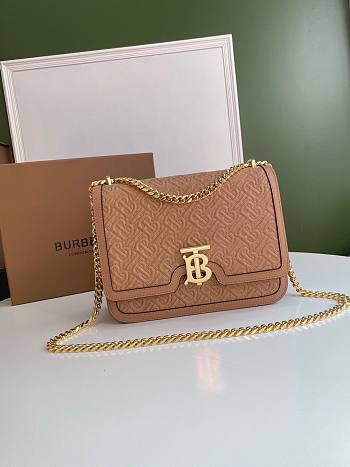 BURBERRY Logo Lock Bag Brown Size 25.5 x 6.5 x 18.5 cm