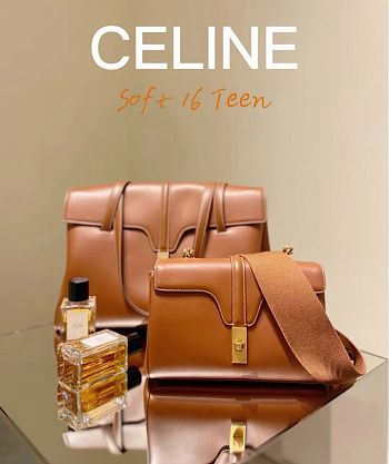 Celine Soft 16 Teen Brown 60157 Size 17 x 24 x 9 cm