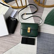 Celine Cowhide Hand Rubbing Pattern Green 11043 Size 18 x 15 x 6 cm - 1