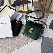 Celine Cowhide Hand Rubbing Pattern Green 11043 Size 18 x 15 x 6 cm - 6