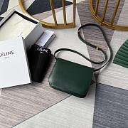 Celine Cowhide Hand Rubbing Pattern Green 11043 Size 18 x 15 x 6 cm - 5