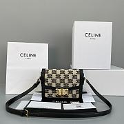 Celine Triomphe Box Bag Small Embroidery Black 60018 Size 18 x 14 x 6 cm - 1