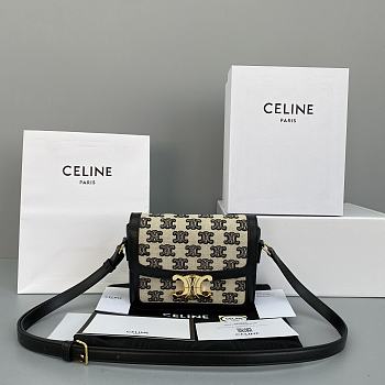 Celine Triomphe Box Bag Small Embroidery Black 60018 Size 18 x 14 x 6 cm