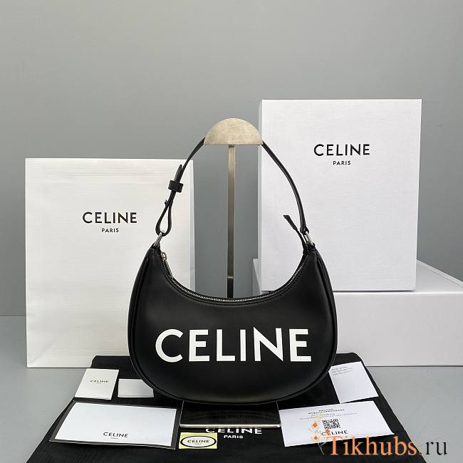 Celine Underarm Bag Full Leather Black 60054 Size 25 x 14 x 7 cm - 1