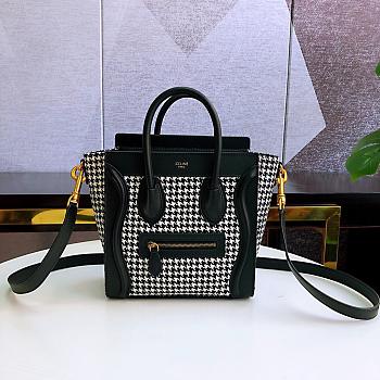 Celine Nano Luggage Black/White 9918800 Size 20 x 20 x 10 cm