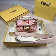 Fendi Baguette Mini Canvas Color Embroidery Planting Grass 2031 Size 19 x 10 x 4 cm - 1