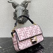 Fendi Iconic Baguette Handbag Pink Canvas 323 Size 26 x 6 x 15 cm - 5