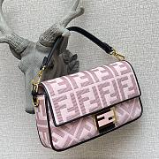 Fendi Iconic Baguette Handbag Pink Canvas 323 Size 26 x 6 x 15 cm - 2