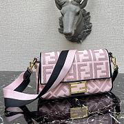 Fendi Iconic Baguette Handbag Pink Canvas 323 Size 26 x 6 x 15 cm - 3