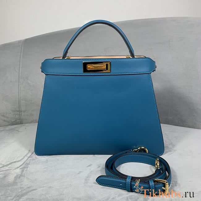 Fendi Peekaboo Iseeu Blue 88N325 Size 33 x 25 x 12 cm - 1