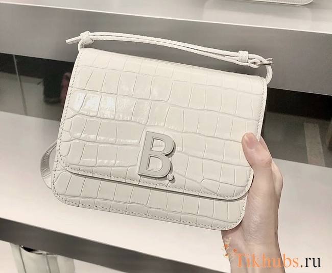 Balenciag B Bag Small Square Bag White 92951 Size 18 x 14 x 10 cm - 1