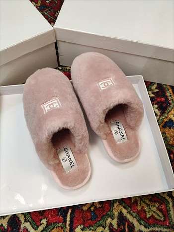 Chanel slippers black & pink & white 002