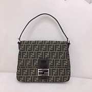 Fendi Zucca Mamma Baguette Shoulder Bag Black Brown Size 28 x 22 x 12 cm - 1