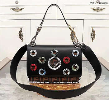 Fendi Kan Handbag Black 0592 Size 25 x 10 x 18 cm