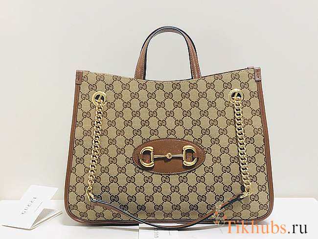 Gucci GG Supreme Tote Bag Brown Size 35 x 27 x 12 cm - 1