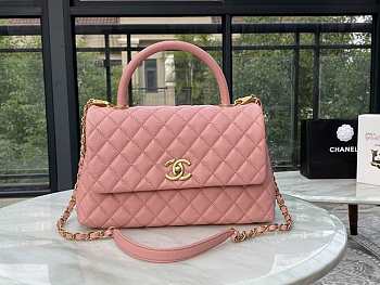 Chanel Coco Caviar Leather Handle Pink Size 29 x 20 x 13 cm