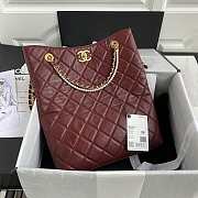 Chanel Shopping Bag Burgundy Size 34 x 26 x 5 cm - 5