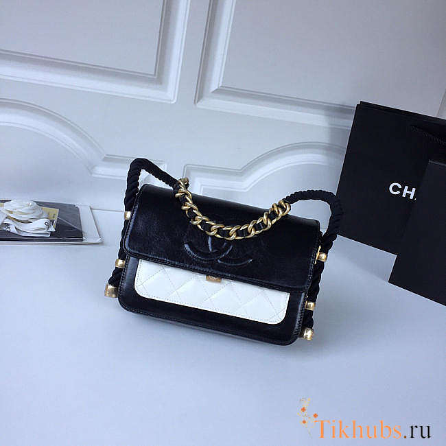 Chanel Flap Bag White/Black AS0074 Size 15 x 6 x 22 cm - 1