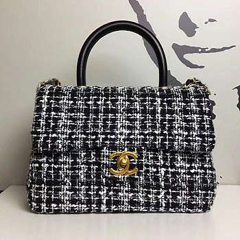 Designer Chanel Tweed Top Handle Bag A13042 Size 25 cm