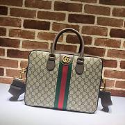 Gucci HandBag Brown/Red And Green Belt 574793 Size 36.5 x 28.5 x 7 cm - 1