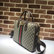 Gucci HandBag Brown/Red And Green Belt 574793 Size 36.5 x 28.5 x 7 cm - 2