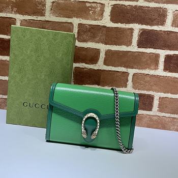 Gucci Dionysus Leather Mini Chain Bag Green 401231 Size 20 x 13.5 x 3 cm