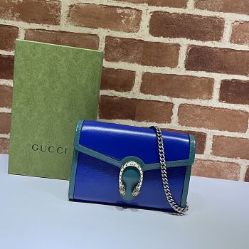 Gucci Dionysus Leather Mini Chain Bag Blue 401231 Size 20 x 13.5 x 3 cm