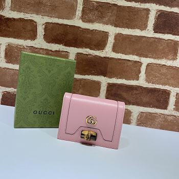 Gucci Ladies Card And Coin Box Pink 658244 Size 11 x 8 x 2.5 cm
