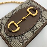 Gucci 1955 Horsebit GG Supreme Wallet With Chain Brown 623180 Size 11 x 8.5 x 3 cm - 4