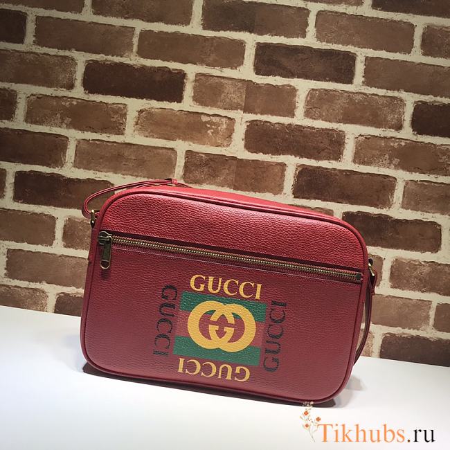 Gucci Men's Leather Cross-body Messenger Shoulder Bag In Red 523589 Size 33.5 x 23.5 x 9.5 cm - 1