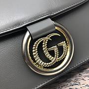 Gucci GG Ring Small Leather Shoulder Bag Gray 589474 Size 24 x 16 x 6 cm - 4