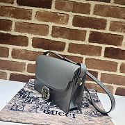 Gucci GG Ring Small Leather Shoulder Bag Gray 589474 Size 24 x 16 x 6 cm - 2
