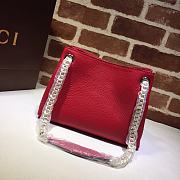 Gucci Soho Leather Chain Strap Shoulder Bag Red 387043 Size 25 x 18 x 10 cm - 5