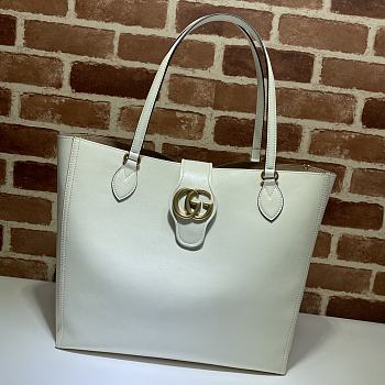 Gucci Medium Tote With Double G In White Leather 649577 Size 35 x 32 x 11 cm