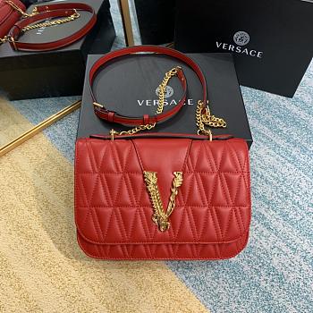 Versace Virtus Embroidered Sheepskin Red 2002 Size 24 x 9 x 16.5 cm