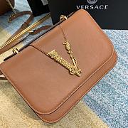 Versace Virtus Calfskin Shoulder Bag Caramel 2002 Size 24 x 9 x 16.5 cm - 5