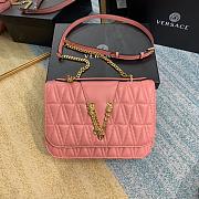 Versace Virtus Embroidered Sheepskin Pink 2002 Size 24 x 9 x 16.5 cm - 1