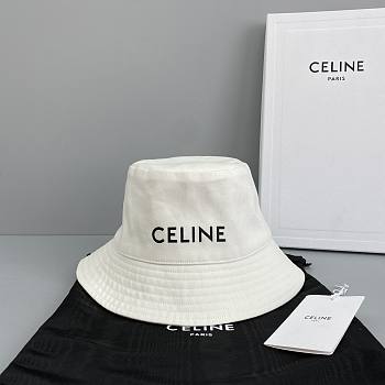 Celine Letter Fisherman Hat White 60585 