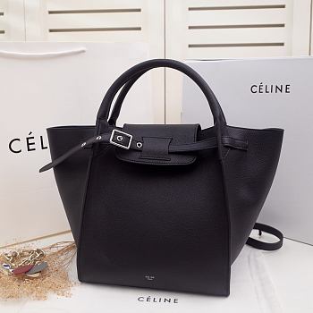 Celine Calfskin Handbag Black 183313 Size 24 x 26 x 22 cm