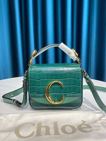 Chloe Mini C Bag In Blue Navy Size 16.5 x 5 x 14 cm