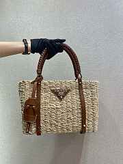 Prada Straw Woven Bag 1BD328 Size 26 x 18 x 13.5 cm - 6