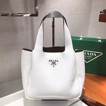 Prada Bucket Bag White 1BG335 Size 25 x 21.5 x 14 cm