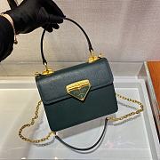 Prada Handbag Dark Green 1BD021 Size 20 x 17 x 8.5 cm - 3
