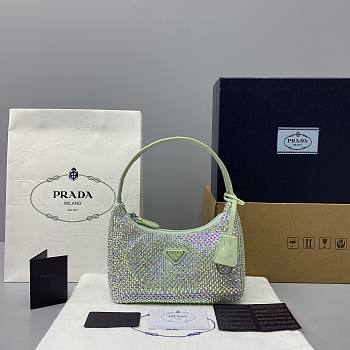 Prada Hobo Underarm Bag Green 6641 Size 22 x 12 x 6 cm