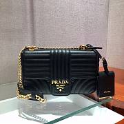 Prada Embroidered Calfskin Black 1BD108 Size 24 x 14 x 6 cm - 1