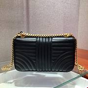 Prada Embroidered Calfskin Black 1BD108 Size 24 x 14 x 6 cm - 5