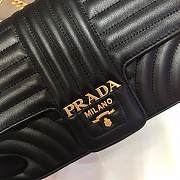 Prada Embroidered Calfskin Black 1BD108 Size 24 x 14 x 6 cm - 3